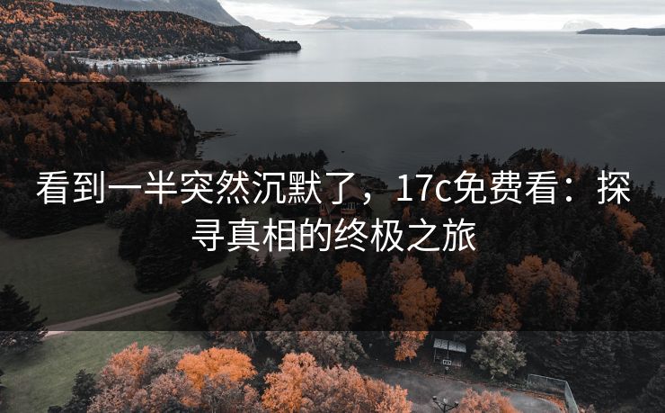 看到一半突然沉默了,17c免费看:探寻真相的终极之旅 看到一半突然沉默了,17c免费看:探寻真相的终极之旅
