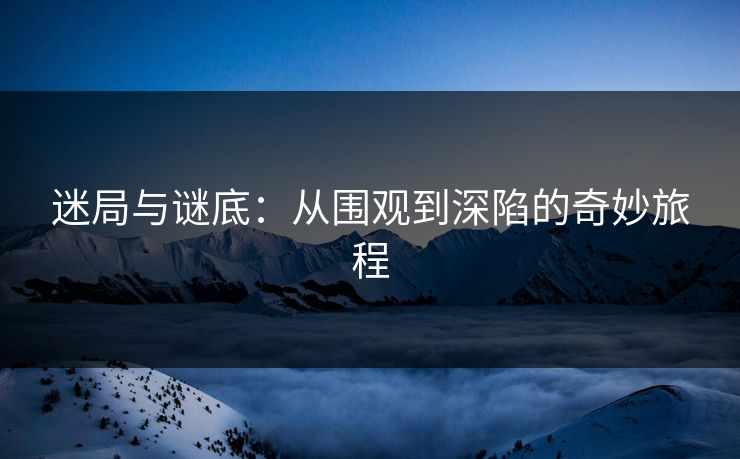迷局与谜底:从围观到深陷的奇妙旅程 迷局与谜底:从围观到深陷的奇妙旅程