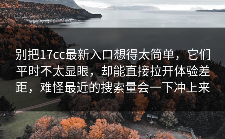 别把17cc最新入口想得太简单，它们平时不太显眼，却能直接拉开体验差距，难怪最近的搜索量会一下冲上来