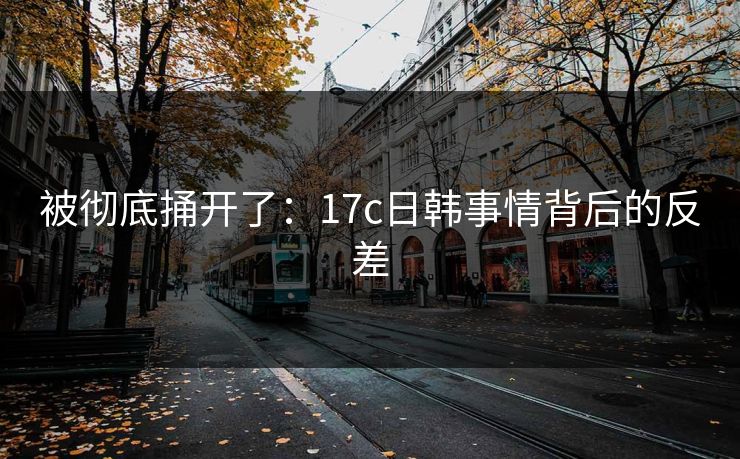 被彻底捅开了：17c日韩事情背后的反差