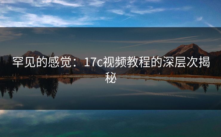 罕见的感觉：17c视频教程的深层次揭秘