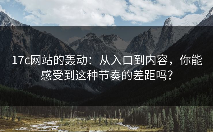 17c网站的轰动：从入口到内容，你能感受到这种节奏的差距吗？